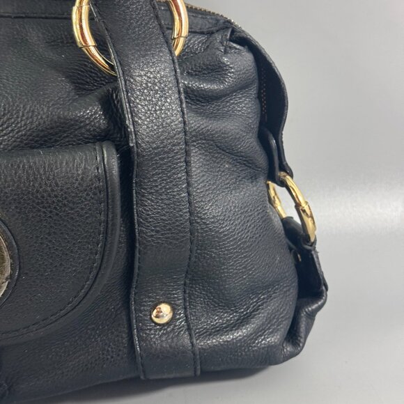 MICHAEL Michael Kors Black Leather Front Pocket Satchel - Picture 3 of 14